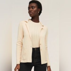 Surkana Dora Fine Knit Sweater Blazer Jacket Black Minimalist Career Size S